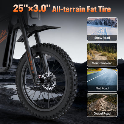 Bopzin Q8 60V 2000W Fat tire mountain electric motorcycle